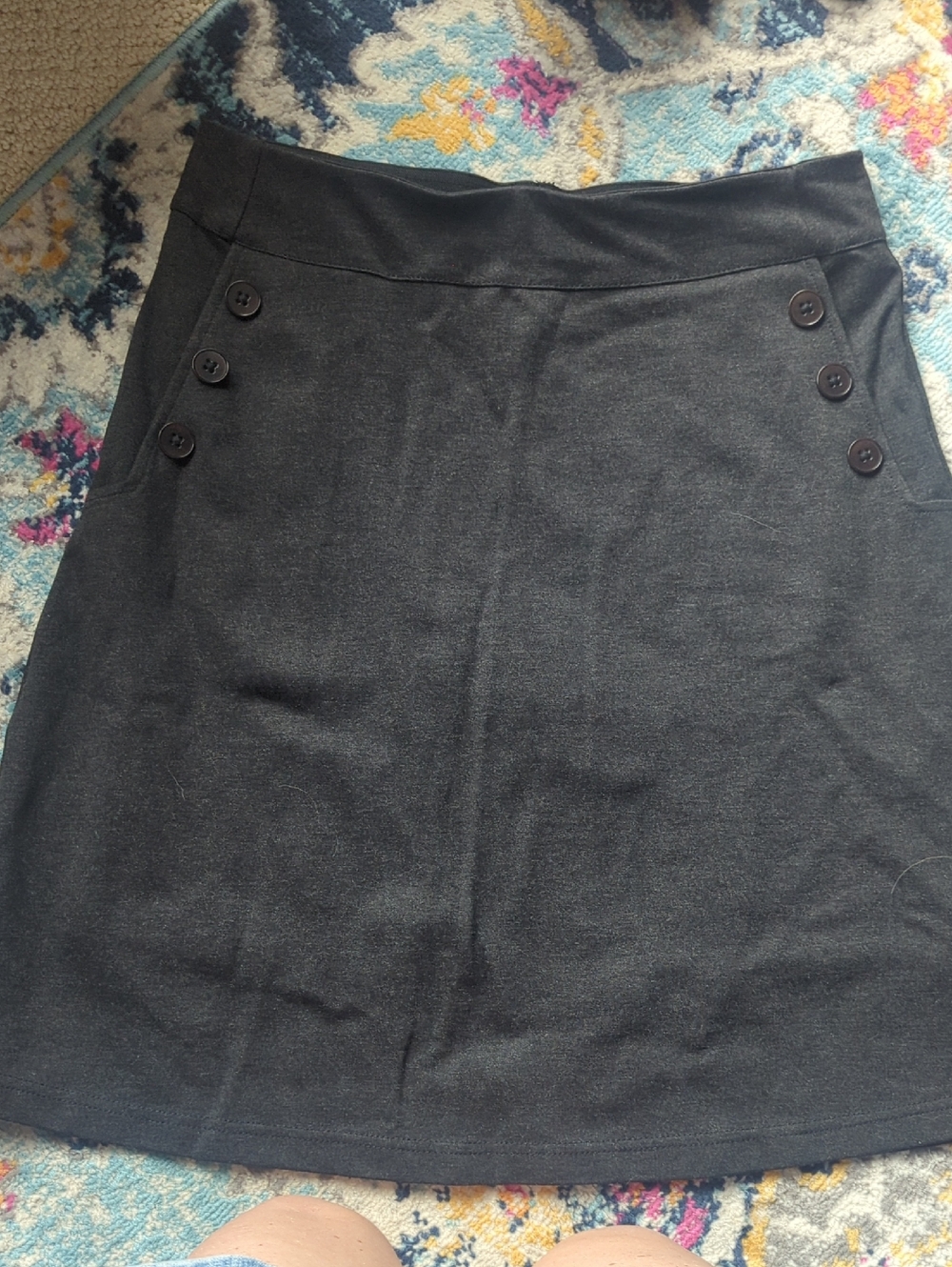 Betabrand charcoal gray skirt shorts pockets large